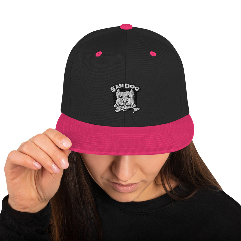 San Dog Embroidered Snapback Hat, Various Colors