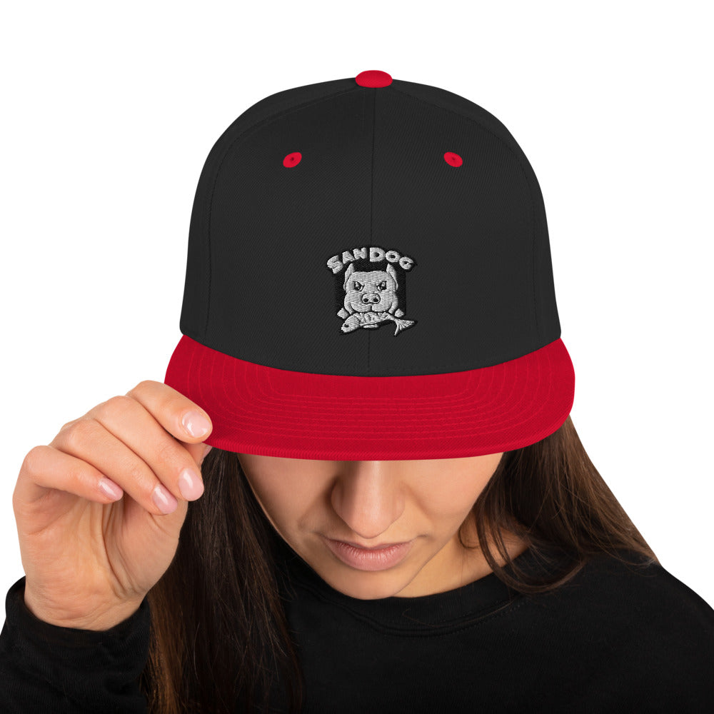 San Dog Embroidered Snapback Hat, Various Colors